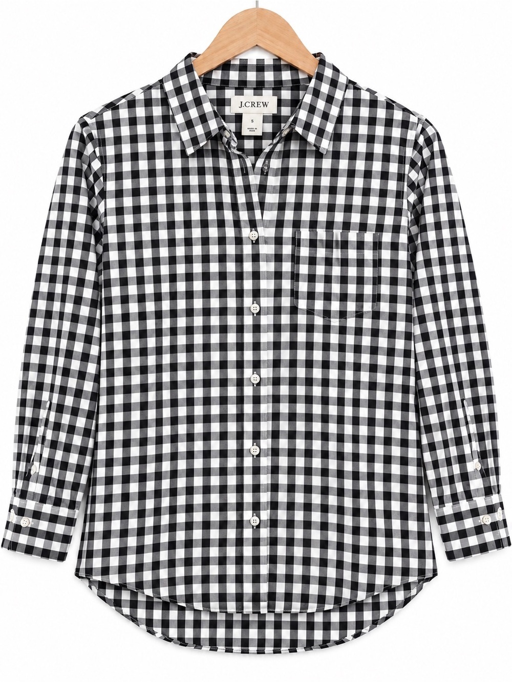 J. Crew women Black and White Gingham Button-Down Shirt